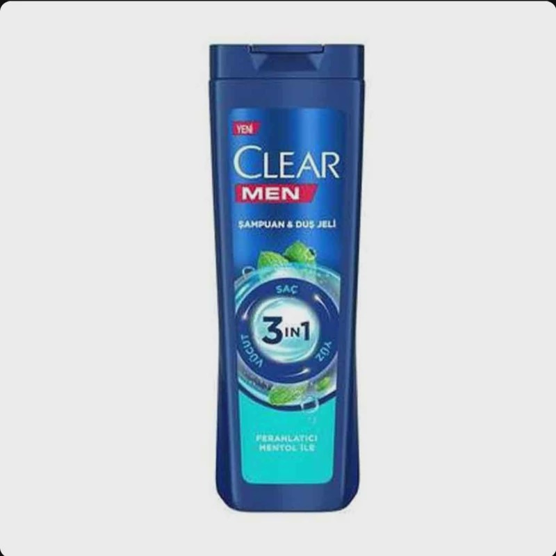 شامپو و ژل دوش مردانه 3 در 1 کلیر Clear ضد شوره و نرم کننده 350 میل برای صورت بدن و مو