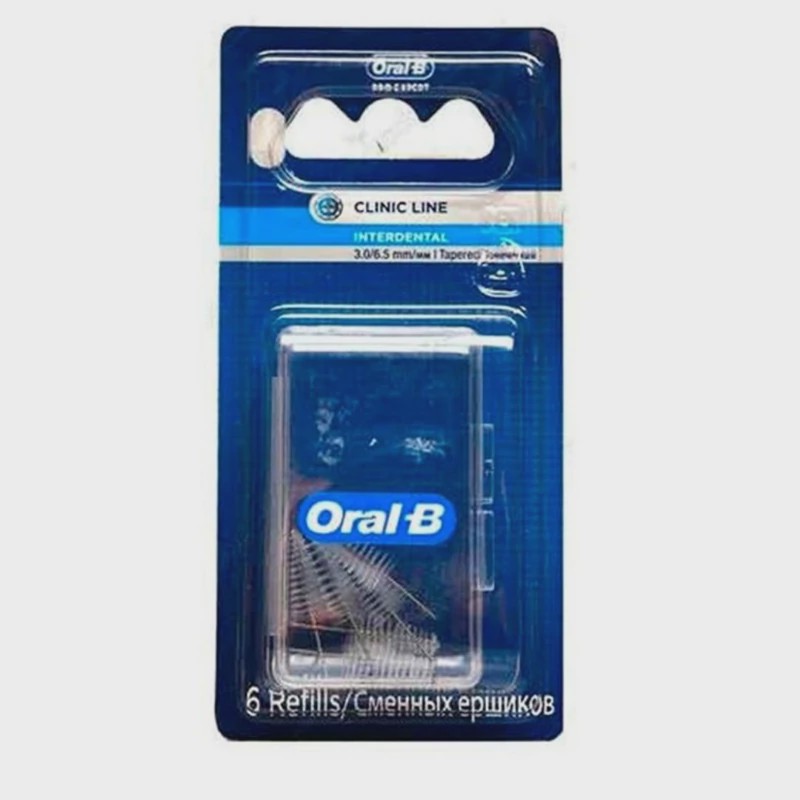سری یدک مسواک بین دندانی مخروطی Oral-B مدل CLINIC LINE پک 6 عددی