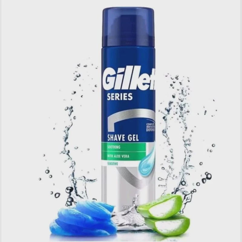 ژل اصلاح ضد حساسیت آلوئه ورا ژیلت Gillette Series Sensitive Skin Shave Gel 200ml