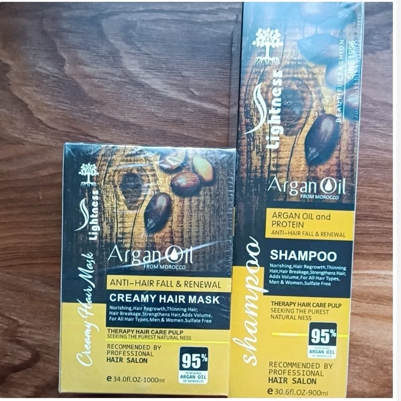 پک سه تایی شامپو، ماسک و روغن آرگان لایتنس اصلی