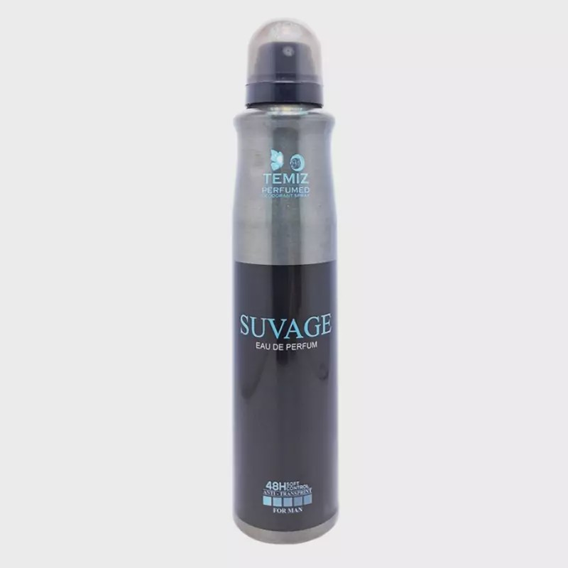 اسپری دئودورانت ضدتعریق تمیز پرفیوم مدل Suvage حجم 200 میلی لیتر