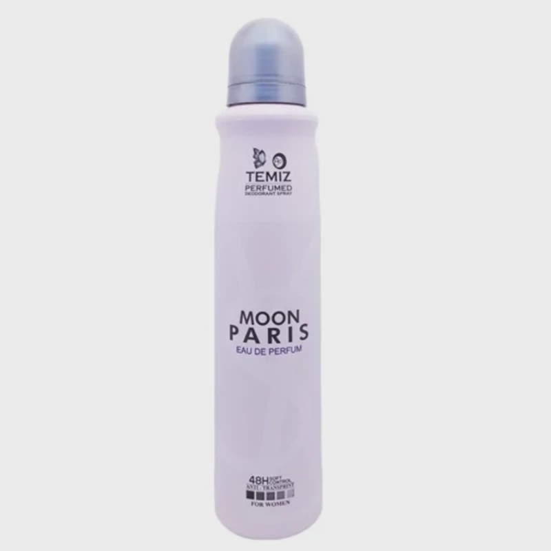 اسپری دئودورانت ضدتعریق TEMIZ پرفیوم مدل Moon Paris حجم 200 میلی لیتر