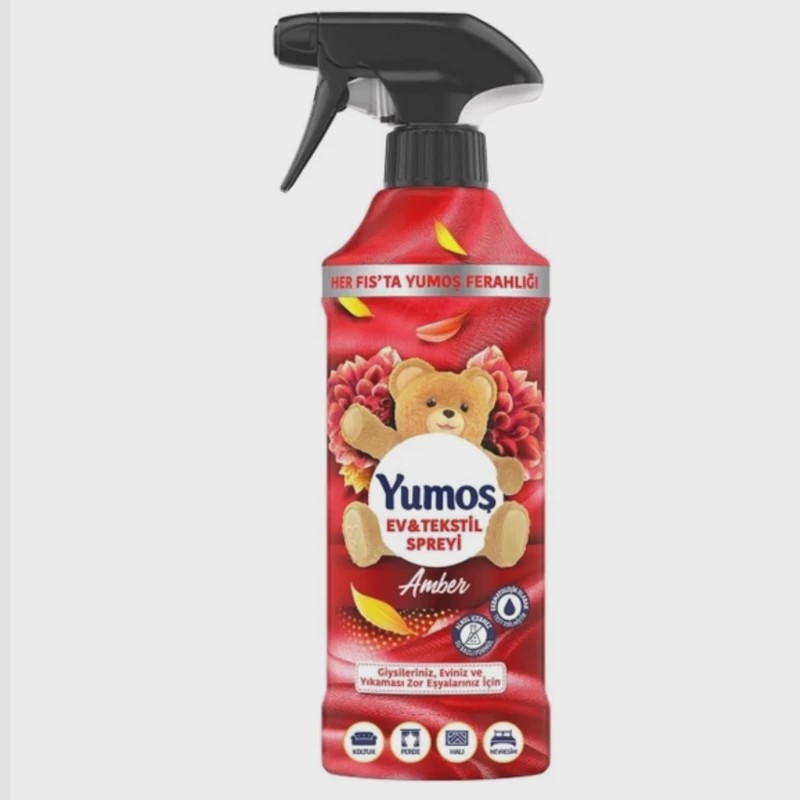 اسپری خوشبو کننده هوا و لباس یوموش قرمز Amber رایحه گل کهربا 450 میل