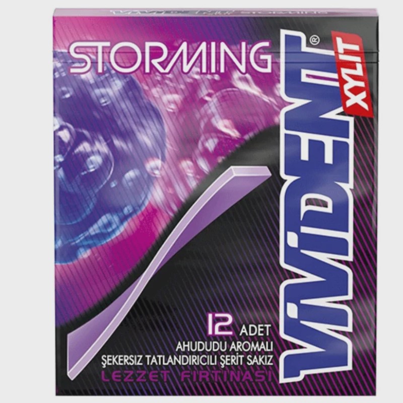 آدامس ویویدنت تمشک بدون شکر 33 گرم Vivident Storming(ترکیه)