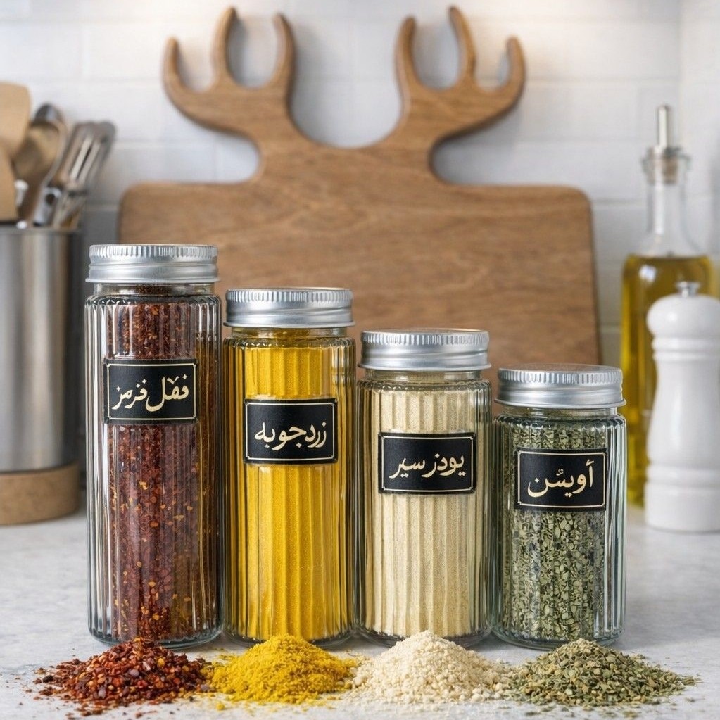 جا ادویه مکارتی گرد مدل خطی سایز 12 سانت